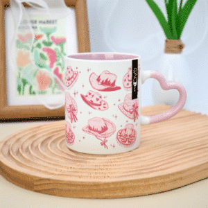 2026 Ceramic Coffee Mug With Color Heart Shaped Handle